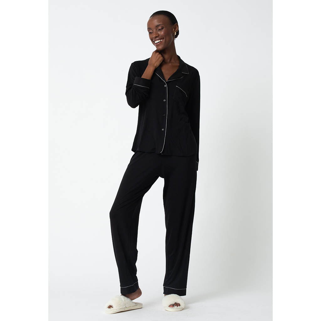 Classic Long Pajama Set | Bamboo Black