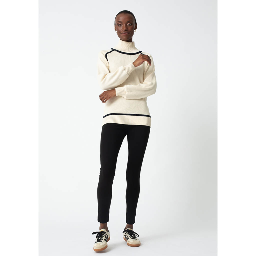 Saddle Stitch Sweater | Ecru & Navy