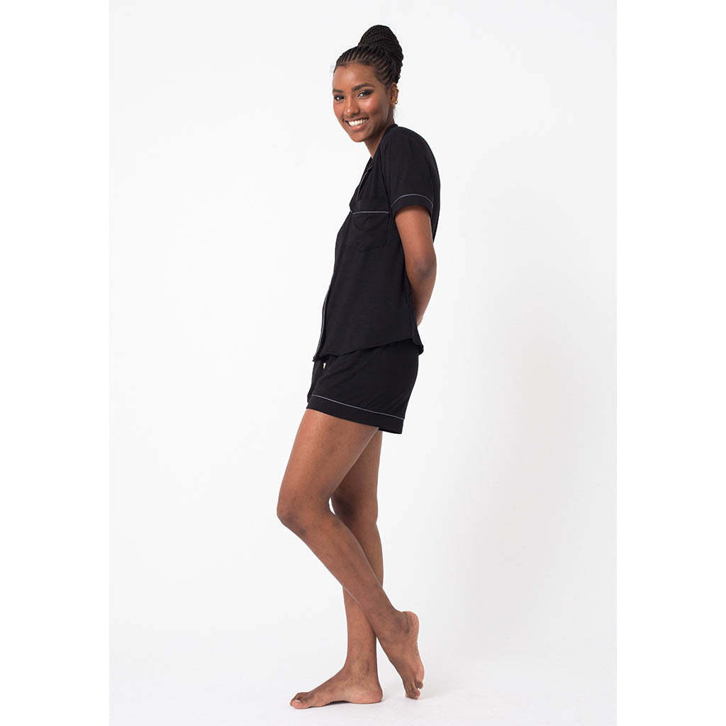 Classic Short Pajama Set | Bamboo Black