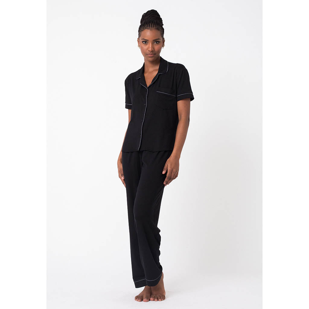 Classic Long Pajama Set | Bamboo Black