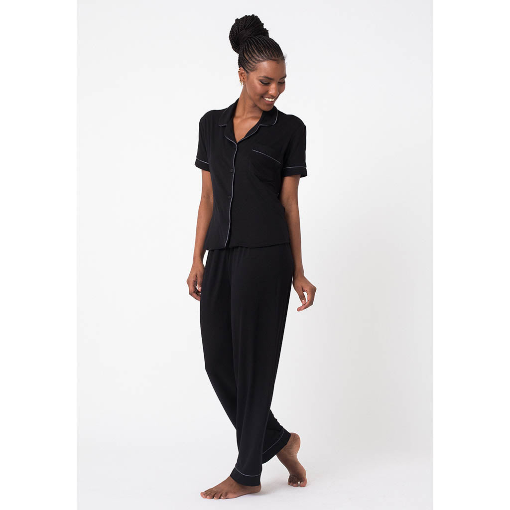 Classic Long Pajama Set | Bamboo Black