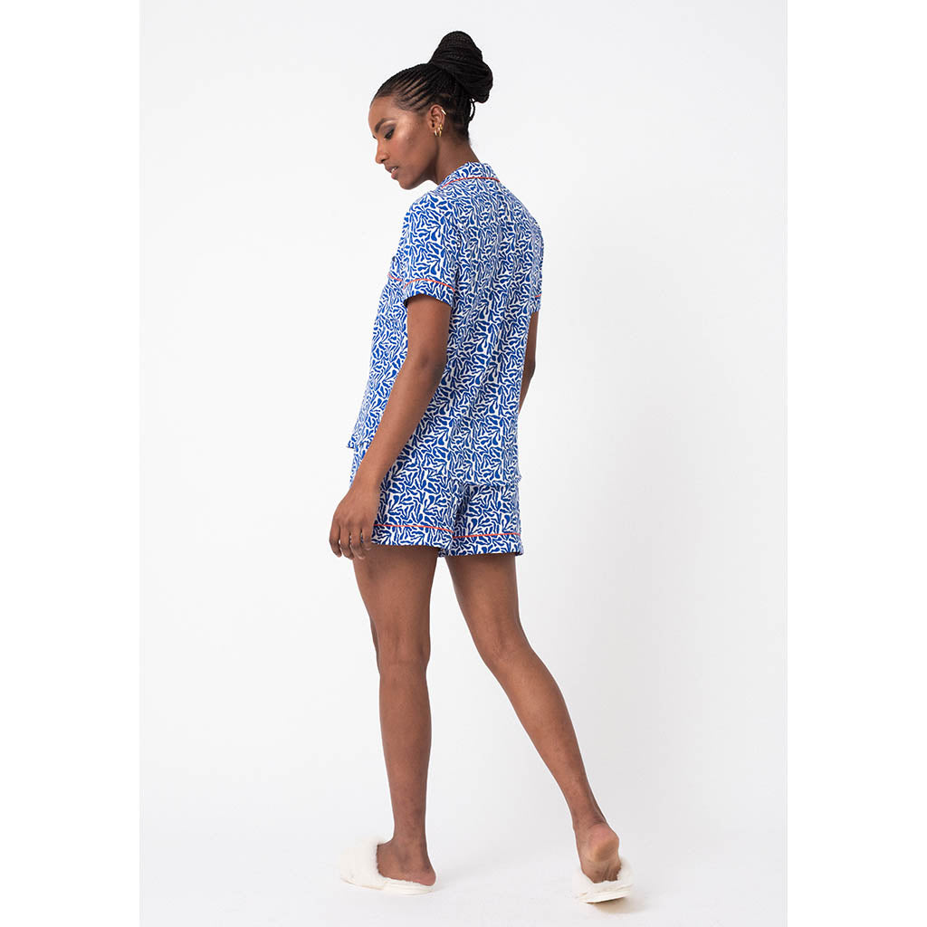 Classic Short Pajama Set | Blue Coral