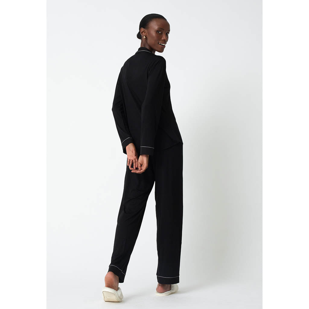 Classic Long Pajama Set | Bamboo Black