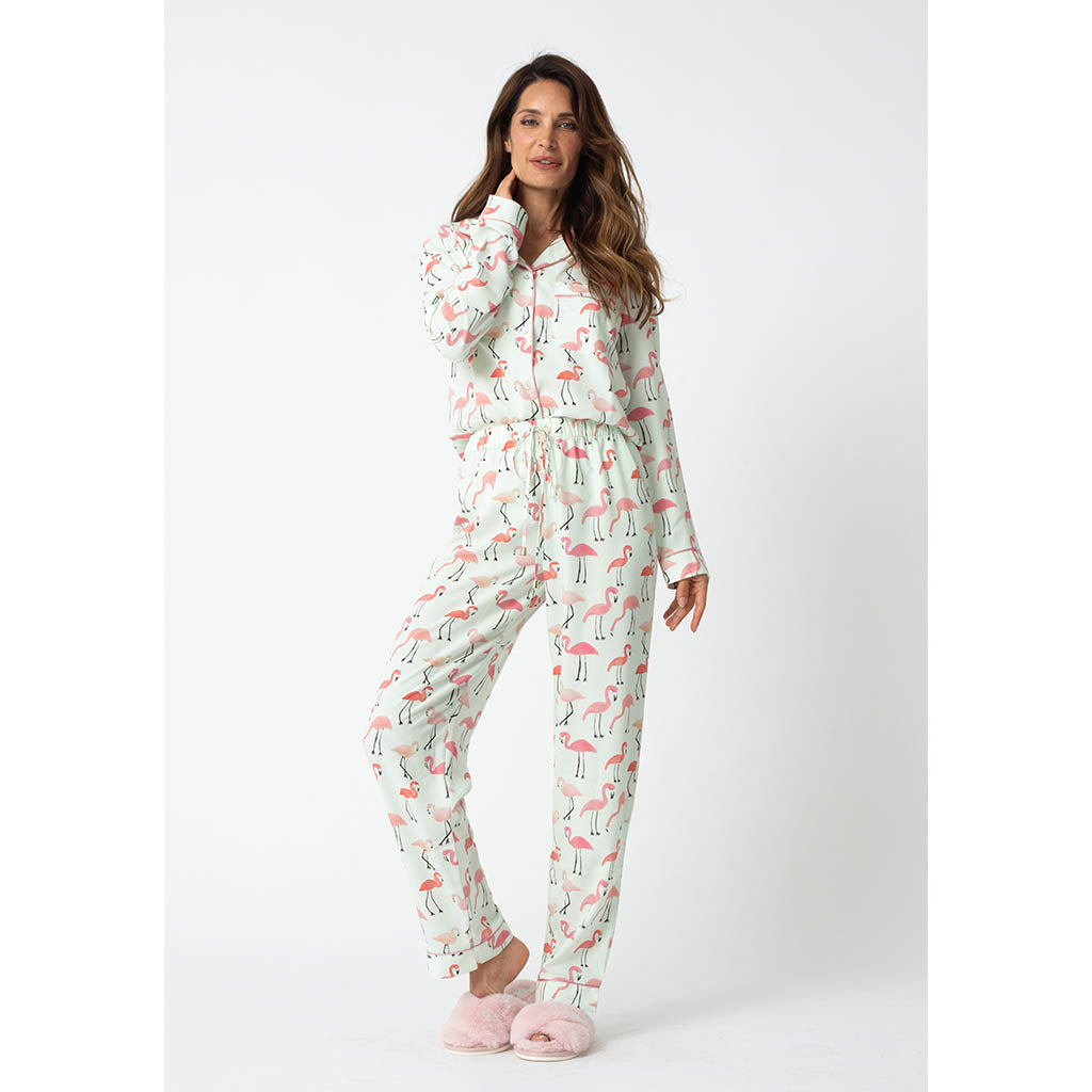 Classic Long Pajama Set | Flamingo