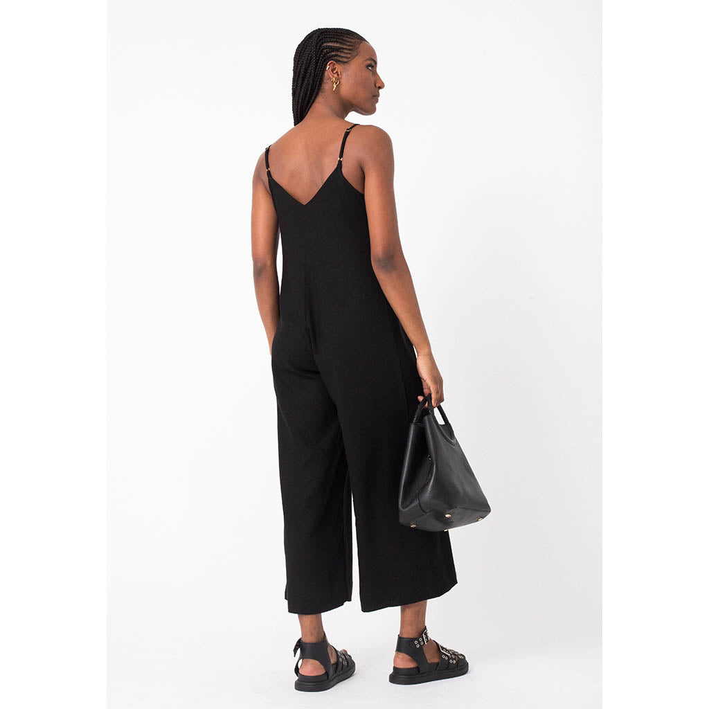 Freya Linen Jumpsuit | Black