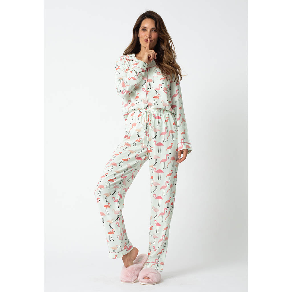 Classic Long Pajama Set | Flamingo