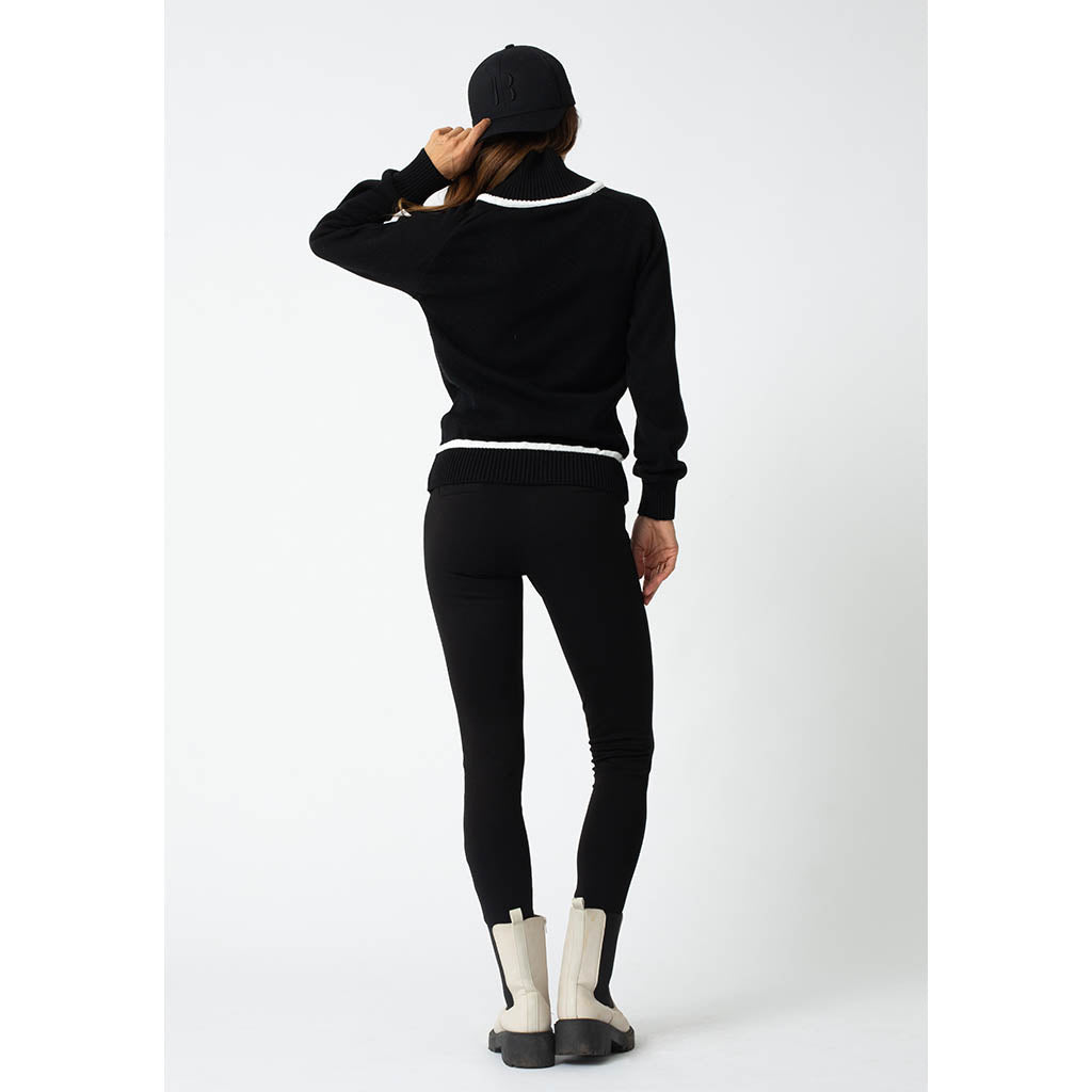 Saddle Stitch Sweater | Black & Linen